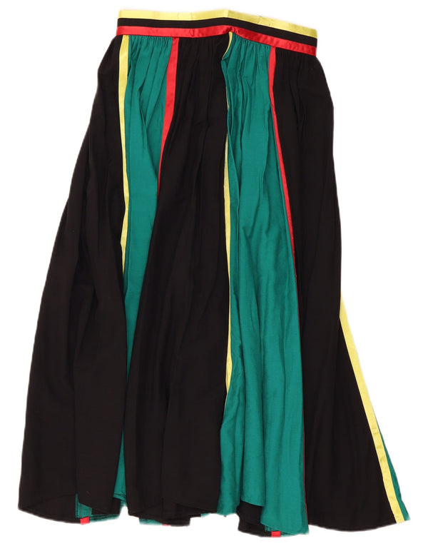 Fusta evazată vintage pentru femei cu talie înaltă W28 Medium Black Colorblock