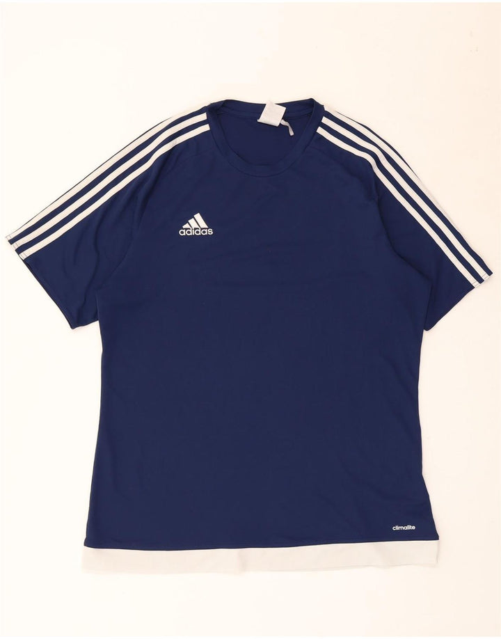 Tricou Adidas Climalite pentru bărbați Top mare, albastru bleumarin, poliester color bloc