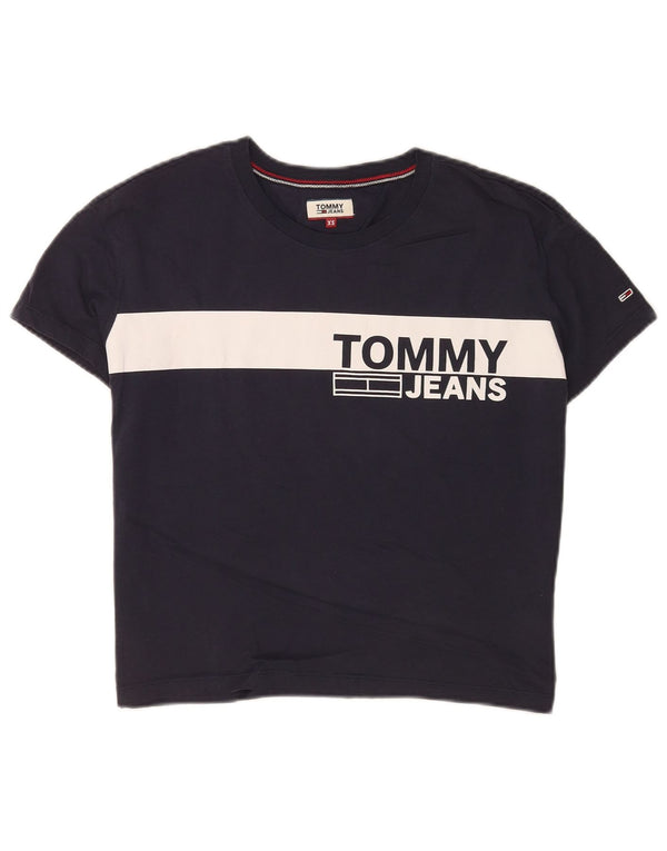 Tricou grafic Tommy Hilfiger pentru femei Top UK 6 XS Bleumarin Colorblock