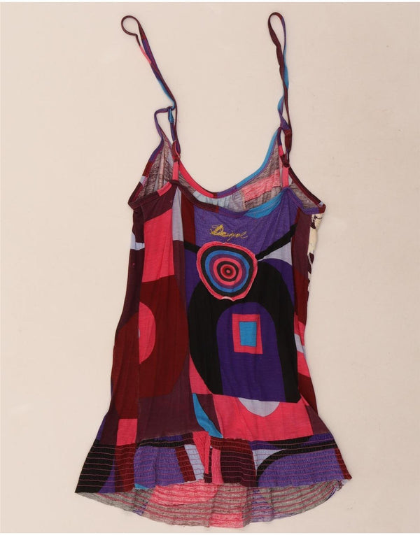 Desigual Womens Graphic Cami Top UK 12 Medium Multicolor Butterfly