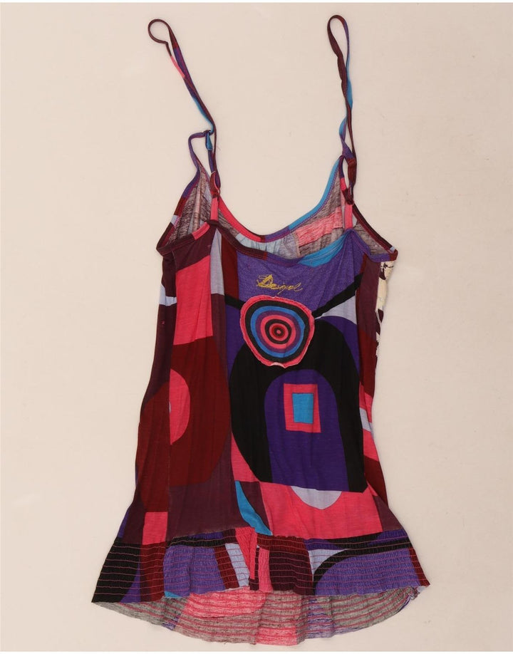 Desigual Womens Graphic Cami Top UK 12 Medium Multicolor Butterfly