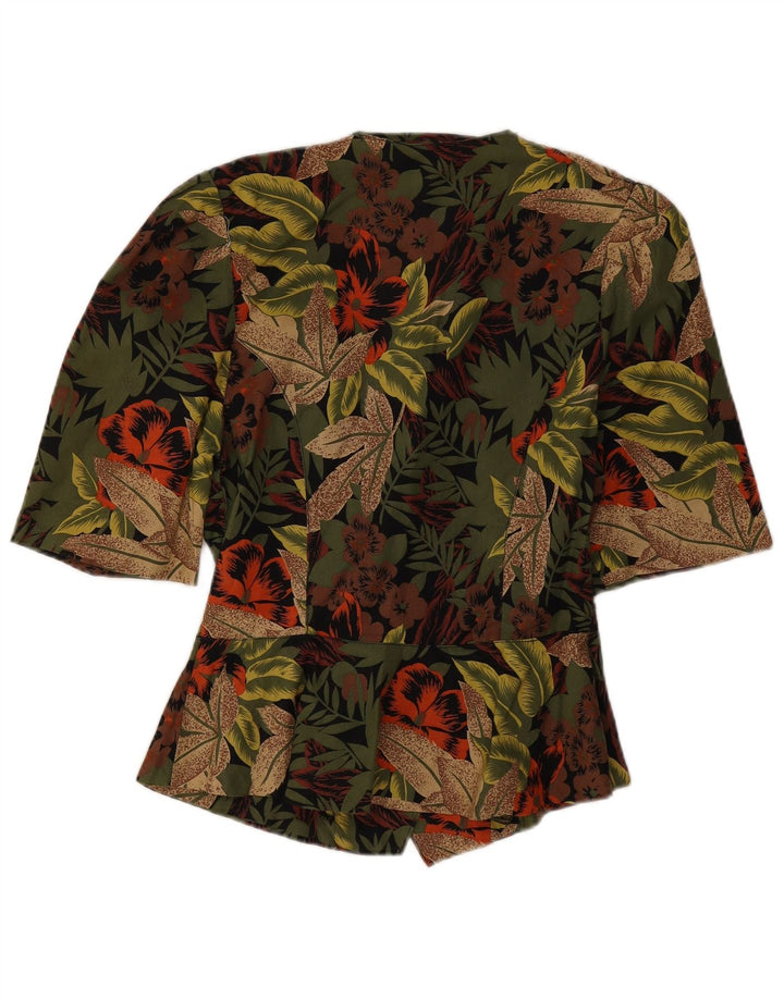 Jachetă Blazer Vintage Femei 1 Buton IT 44 Medium Multicolor Floral