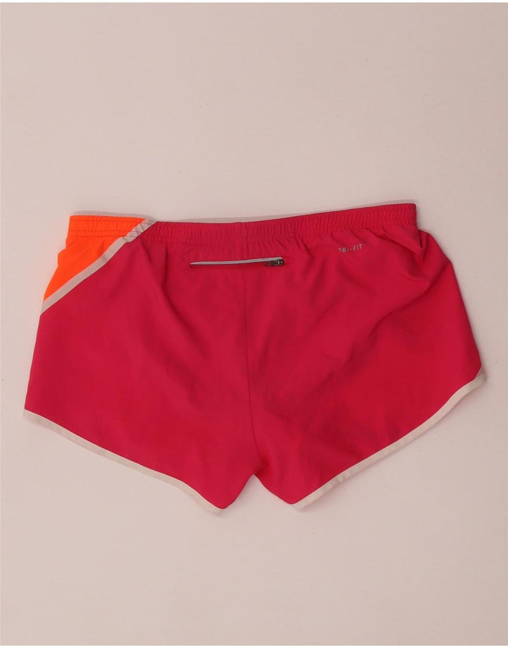 Pantaloni scurți sport Nike Dri Fit pentru femei UK 14 Medium Pink Colorblock Poliester