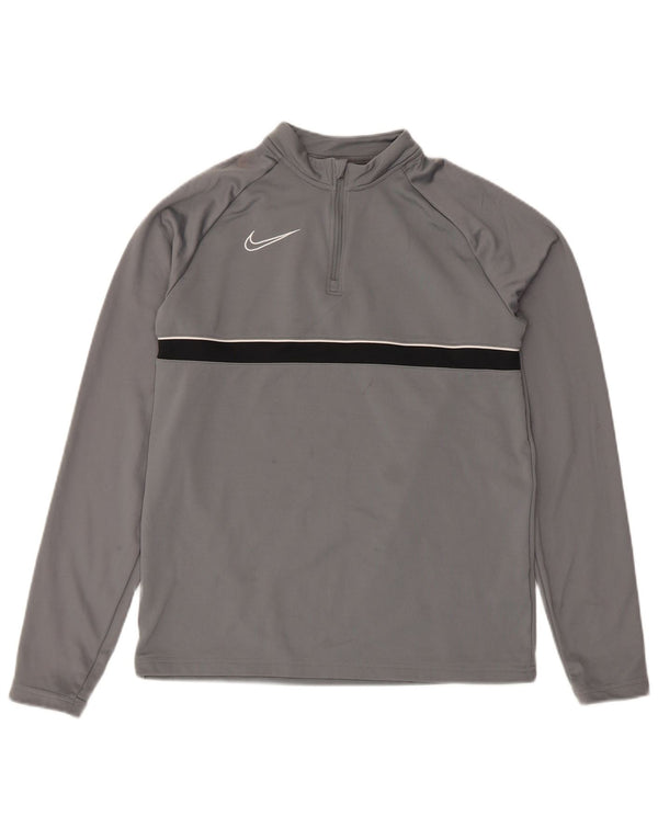 Nike băieți Dri Fit Top cu mânecă lungă 13-14 ani XL sport cu dungi gri