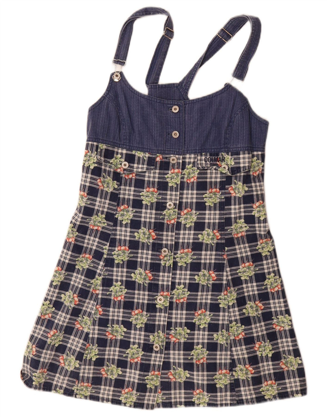 Rochie mini salopetă Colmar pentru femei UK 12 Medium Bleumarin Check Bumbac