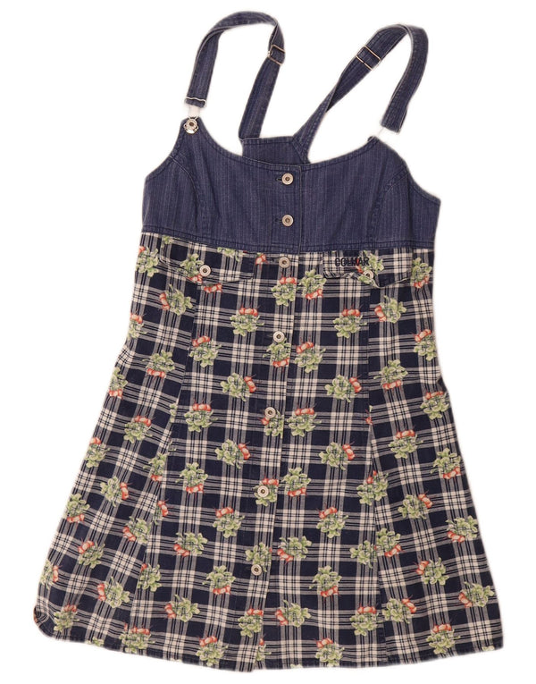Rochie mini salopetă Colmar pentru femei UK 12 Medium Bleumarin Check Bumbac