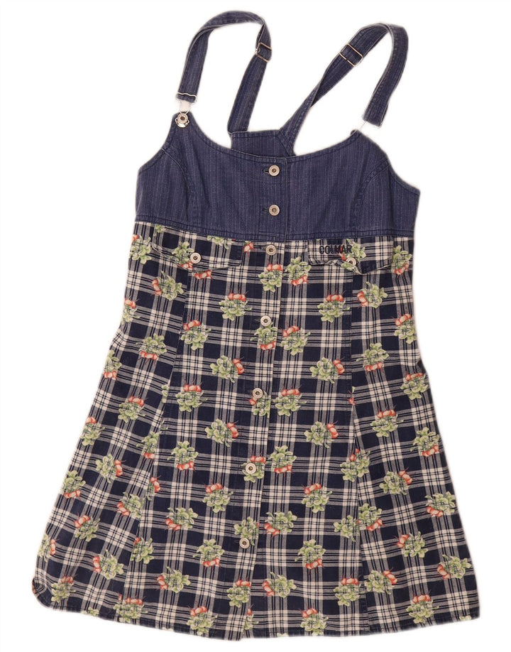 Rochie mini salopetă Colmar pentru femei UK 12 Medium Bleumarin Check Bumbac