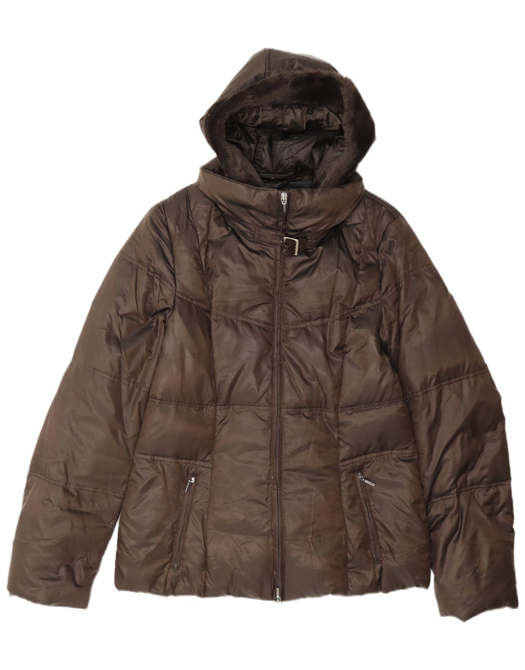 Jachetă căptușită cu glugă Geox pentru femei Respira UK 10 Small Brown