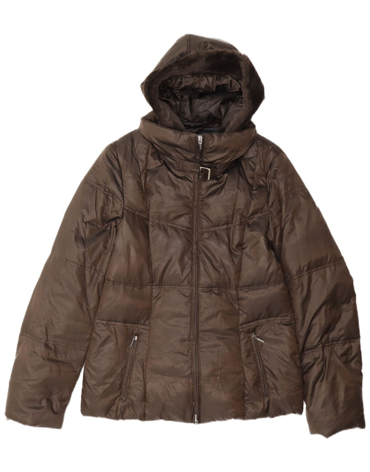 Jachetă căptușită cu glugă Geox pentru femei Respira UK 10 Small Brown