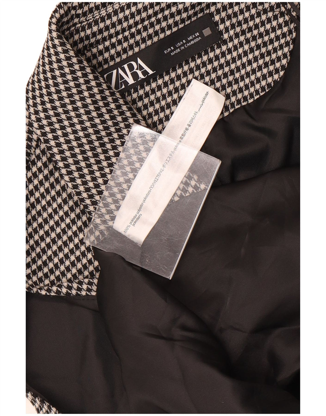 Gilet cu paragate supradimensionat pentru femei Zara UK 10 mic, negru, picioare de găină