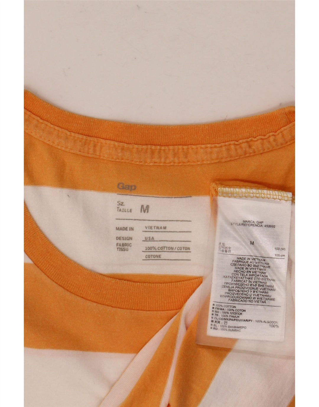 Tricou Bărbați GAP Top din bumbac cu dungi portocaliu mediu