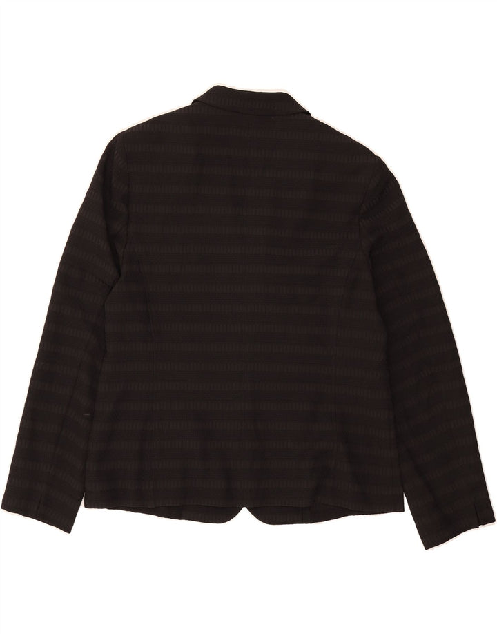 BARBARA LEBEK Womens 3 Button Blazer Jacket UK 16 Large Black Striped Vintage Barbara Lebek and Second-Hand Barbara Lebek from Messina Hembry 