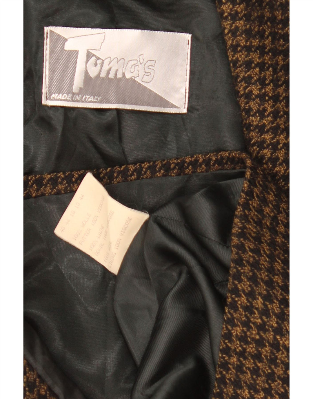 Jachetă vintage pentru femei, cu 2 nasturi, cu tăiere largi, IT 48 XL, picior de găină neagră
