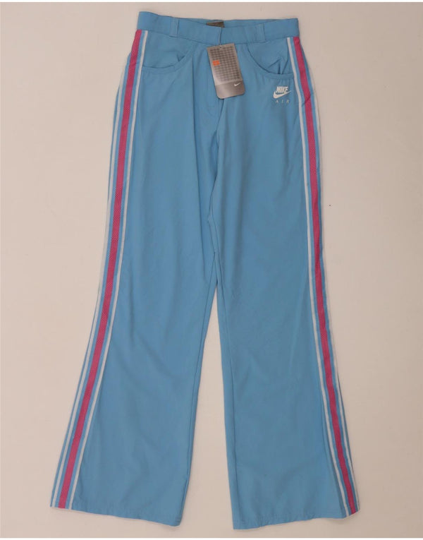 Pantaloni casual Nike pentru fete cu picioare largi 13-14 ani W24 L29 Nylon cu dungi albastre