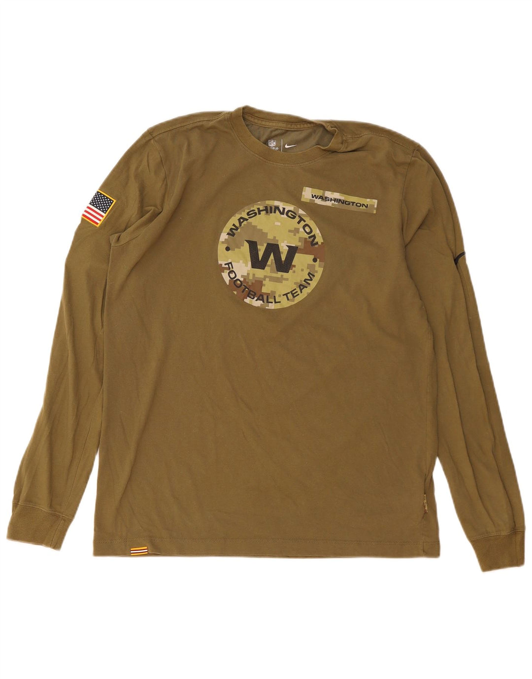 Nike pentru bărbați Washington Graphic Top cu mânecă lungă, bumbac mediu kaki