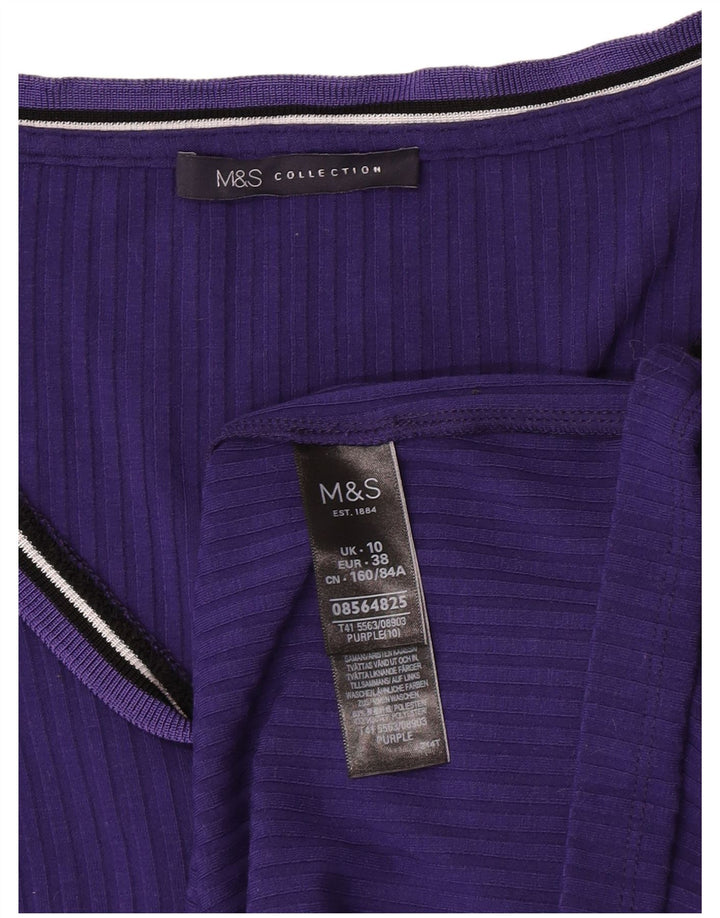 Marks & Spencer Top pentru femei cu mânecă lungă UK 10 Poliester violet mic