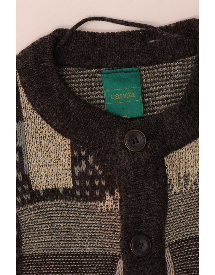 Cardigan pentru bărbați Canda Pulover Mic Gri Geometric Acrilic