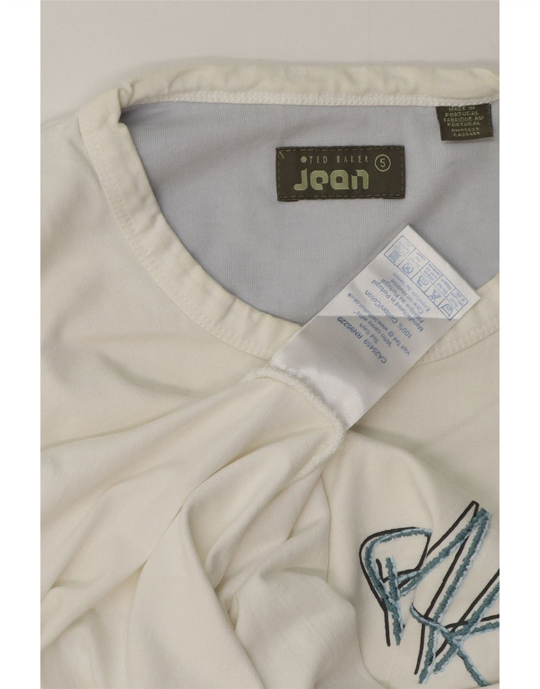 Tricou grafic pentru bărbați Ted Baker Mărimea top 5 XL Bumbac alb