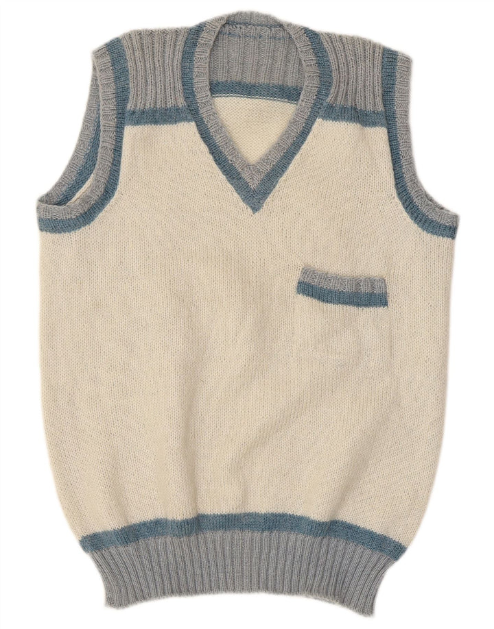 Vestă Vintage pentru bărbați, maiuu mic, alb, bloc de culoare