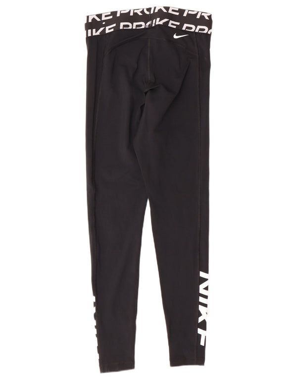 Leggings cu grafice Nike Dri Fit pentru femei UK 10 Mic, negru, poliester Sport