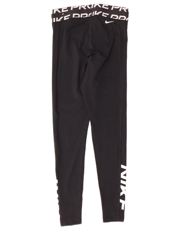 Leggings cu grafice Nike Dri Fit pentru femei UK 10 Mic, negru, poliester Sport