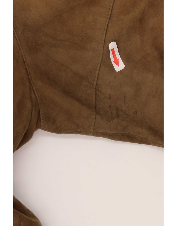 Jachetă Bomber din piele intoarsa pentru barbati vintage UK 38 Bej mediu