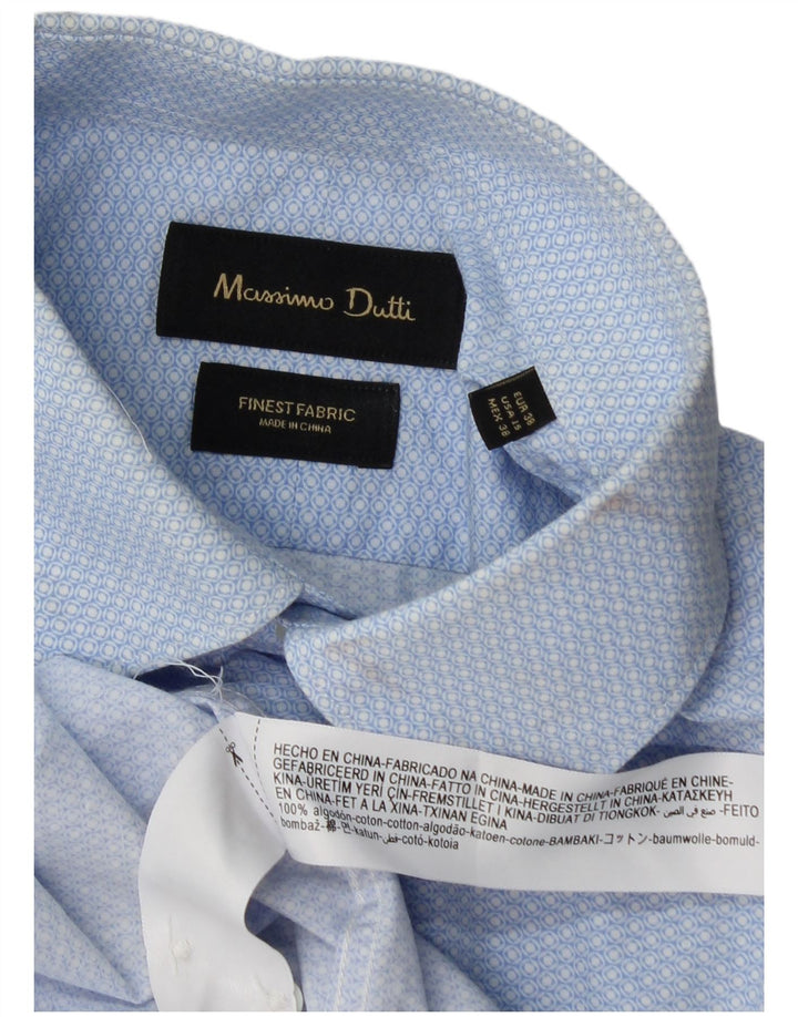 Camasa Massimo Dutti Barbati Marimea 38 15 Medium Blue Geometric Bumbac