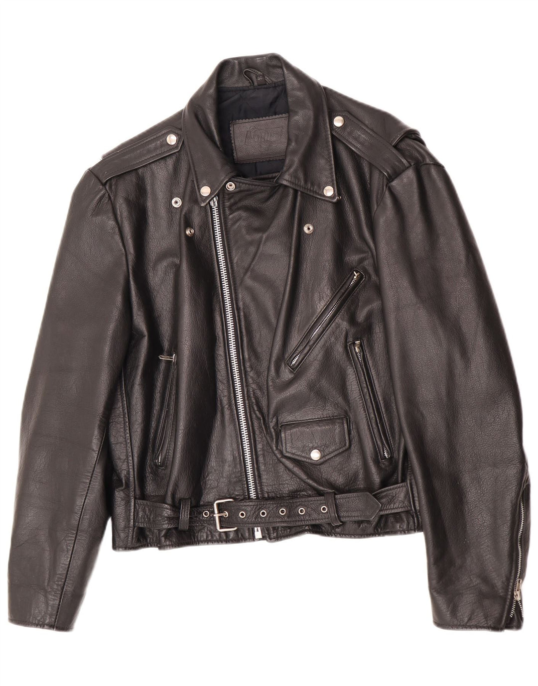 Jachetă biker din piele pentru bărbați Louis EU 50, mare, neagră