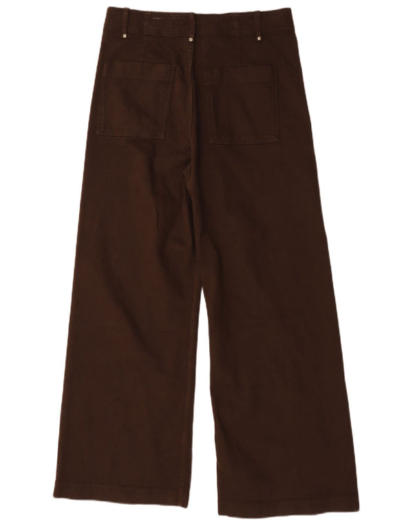 Pantaloni casual pentru femei cu talie înaltă Zara EU 42 L32 L29 Maro
