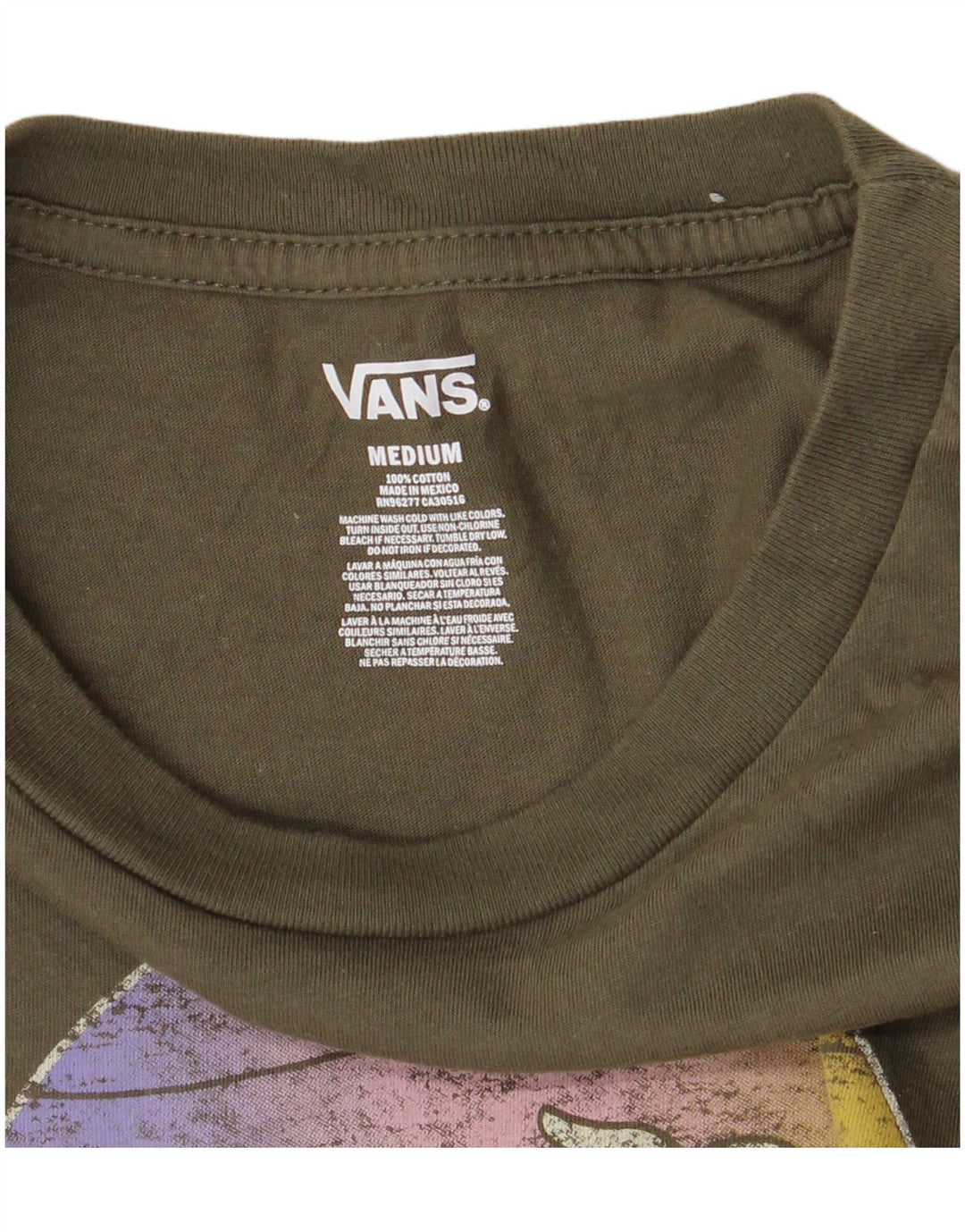 Tricou grafic Vans pentru băieți Top 10-11 ani Bumbac kaki mediu