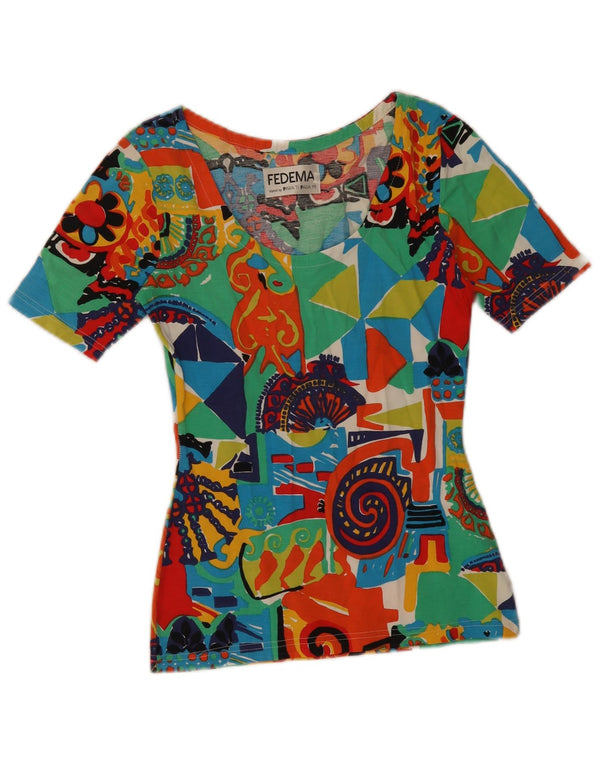 Tricou grafic vintage pentru femei Top IT 42 Medium Multicolor Geometric