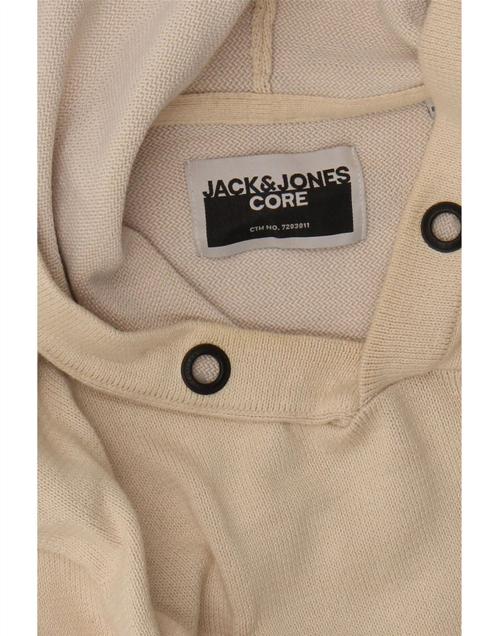 JACK & JONES Pulover cu glugă pentru bărbați, bej mediu