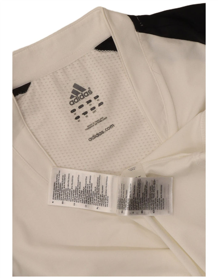 Tricou Adidas Climacool pentru femei Top UK 16, mare, alb, poliester color bloc