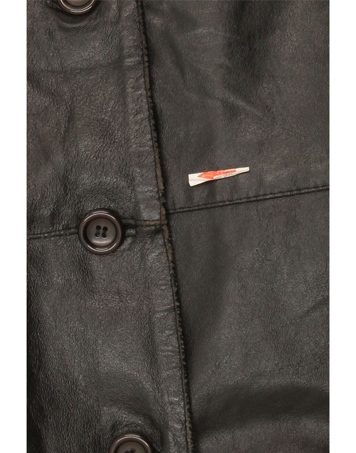 Geaca de piele vintage pentru femei IT 42 Medium Black Leather