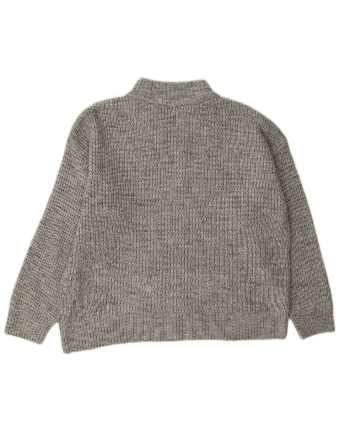 Pulover pentru femei Marks & Spencer, cu fermoar, cu gât, UK 14, mare, pete gri