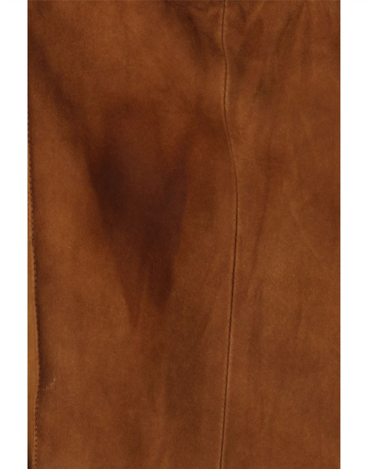 Jachetă vintage de piele intoarsa pentru femei IT 52 2XL maro din piele intoarsa