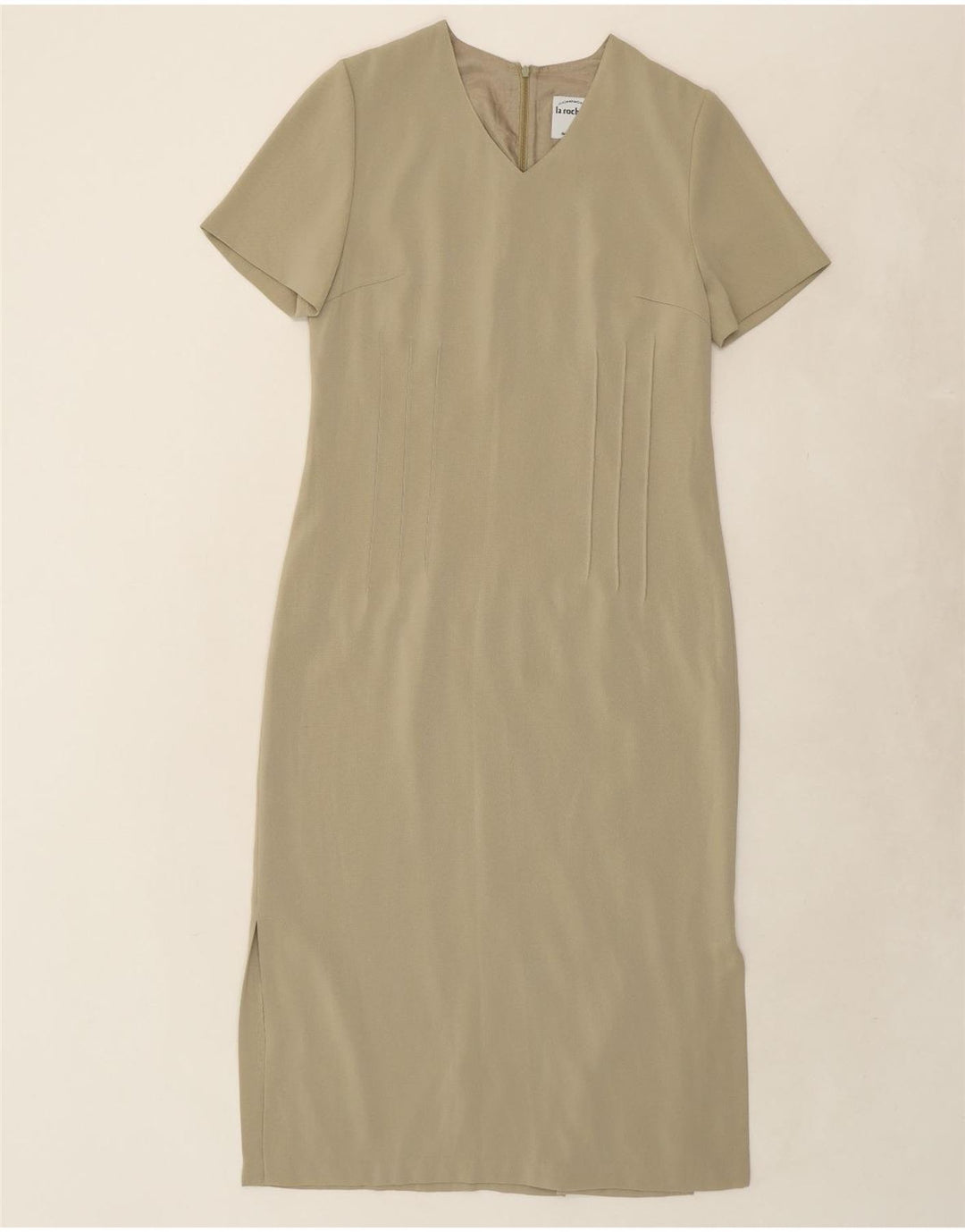 LA ROCHELLE Womens Maxi Dress UK 12 Medium Beige Polyester Vintage La Rochelle and Second-Hand La Rochelle from Messina Hembry 