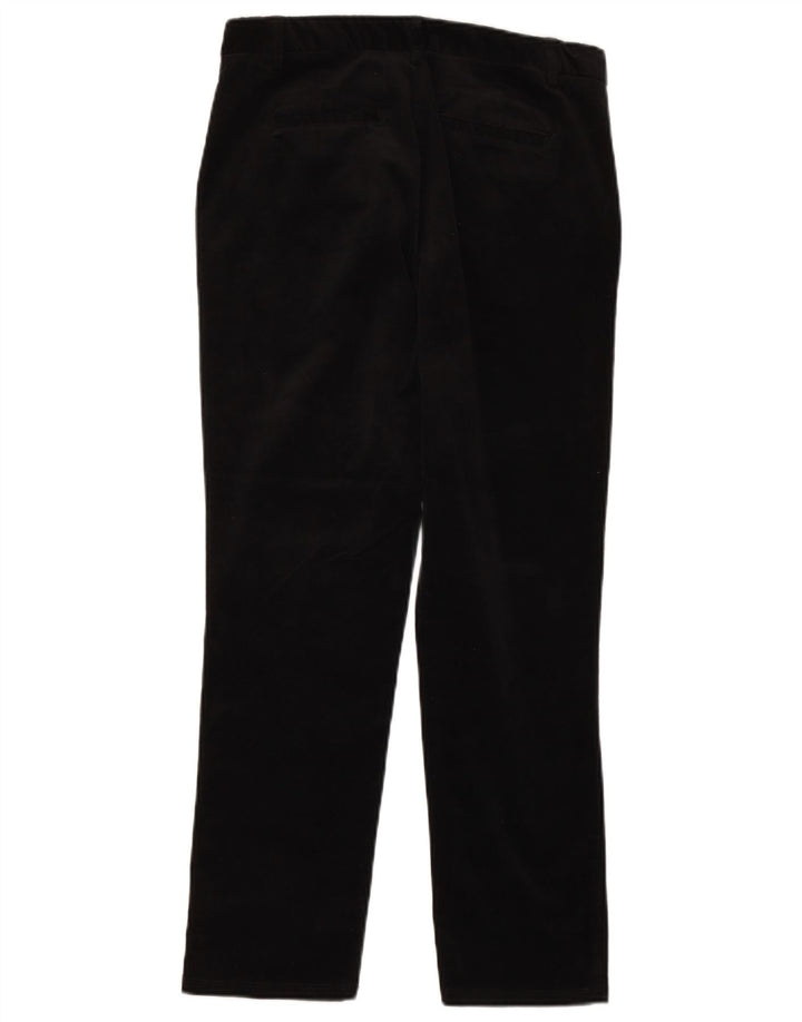 Pantaloni drepti din velur pentru femei BENETTON L30 L27 Black Classic