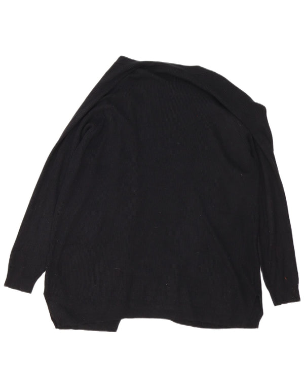 Pulover cardigan deschis pentru femei Marks & Spencer UK 16 Viscoză mare neagră