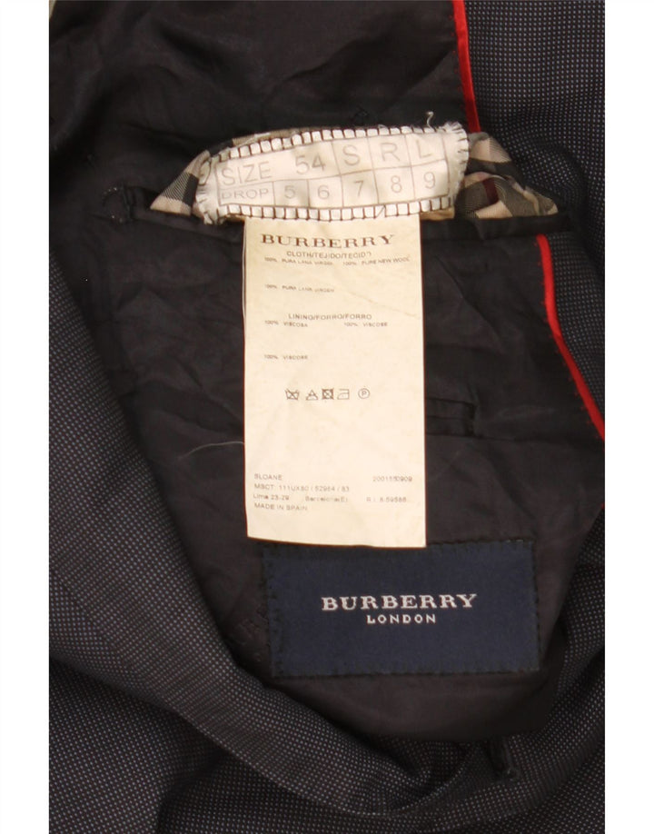 Blazer pentru bărbați Burberry cu 2 nasturi Mărimea 54 mare, lână nouă, albastru bleumarin
