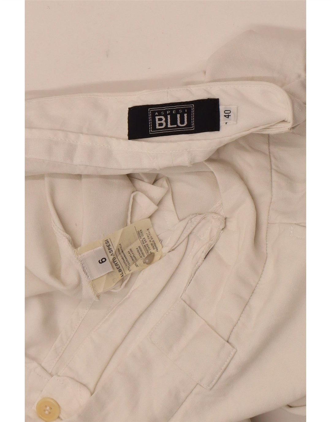 Alberto Aspesi Pantaloni Blu Bootcut Femei IT 40 Small W27 L31 Alb