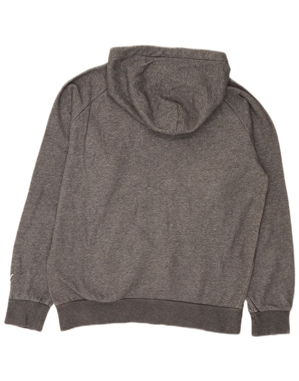 PUMA Mens Graphic Hoodie Jumper Small Grey Flecked Cotton