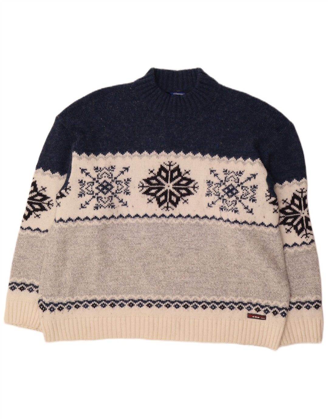 Pulover Campagnolo pentru bărbați cu gât țestoasă XL, lână Fair Isle, multicoloră