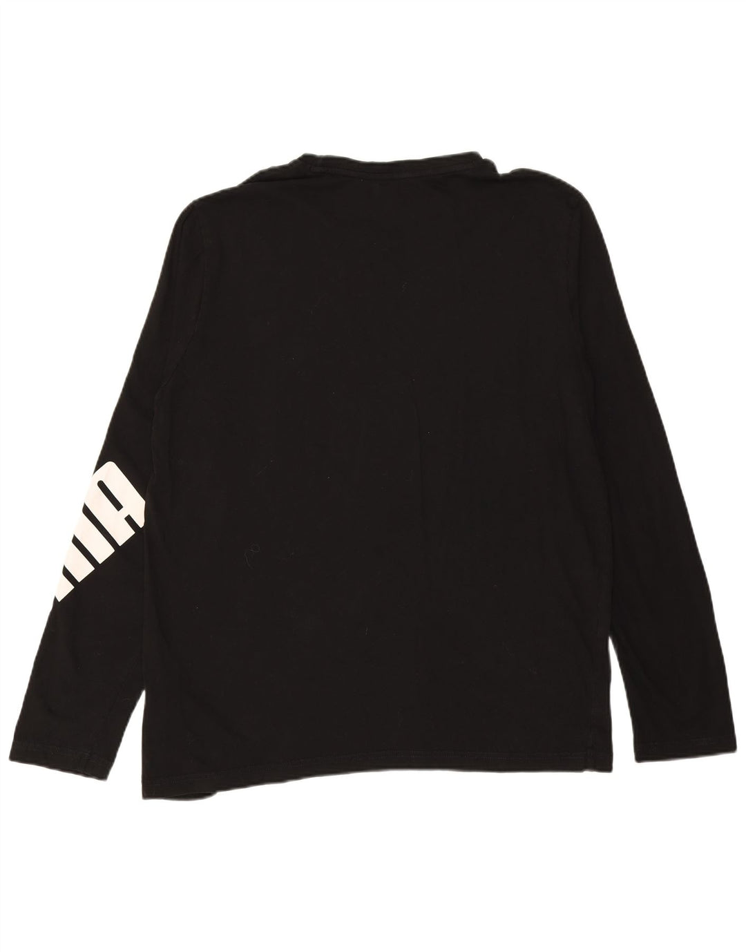 Top grafic PUMA cu mânecă lungă, mare, negru, bumbac