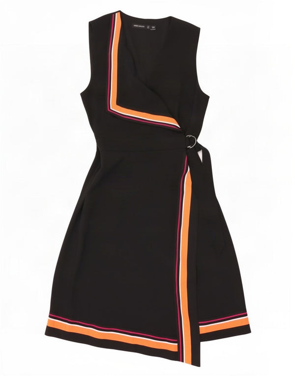 Rochie Wrap fără mâneci pentru femei Karen Millen UK 12 Medium Black Colorblock