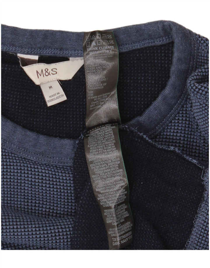 MARKS & SPENCER Tricou cu mânecă lungă pentru bărbați, de culoare albastră medie