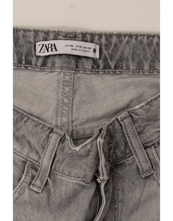 Blugi drepti pentru femei Zara EU 38 Mici W28 L30 Gri