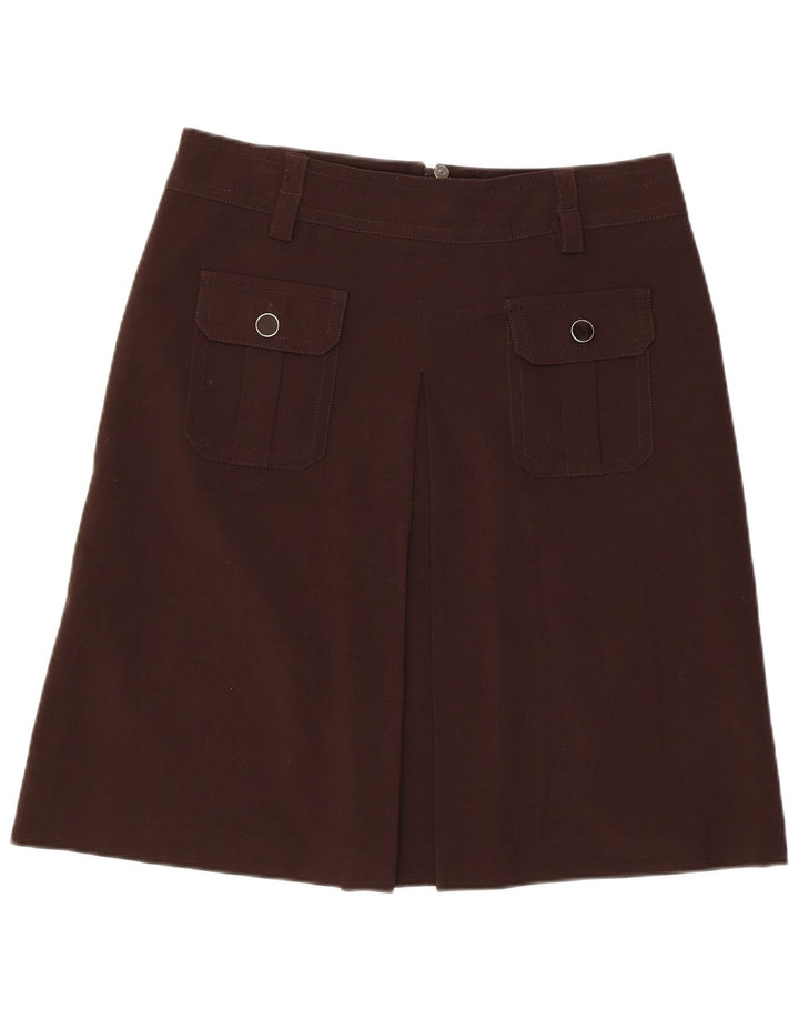 Fustă A-Line pentru femei Marks & Spencer UK 14 Large W34 Maro Poliester
