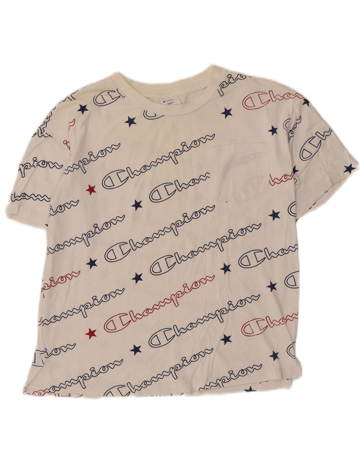 Tricou grafic supradimensionat pentru femei Champion UK 10 Small White