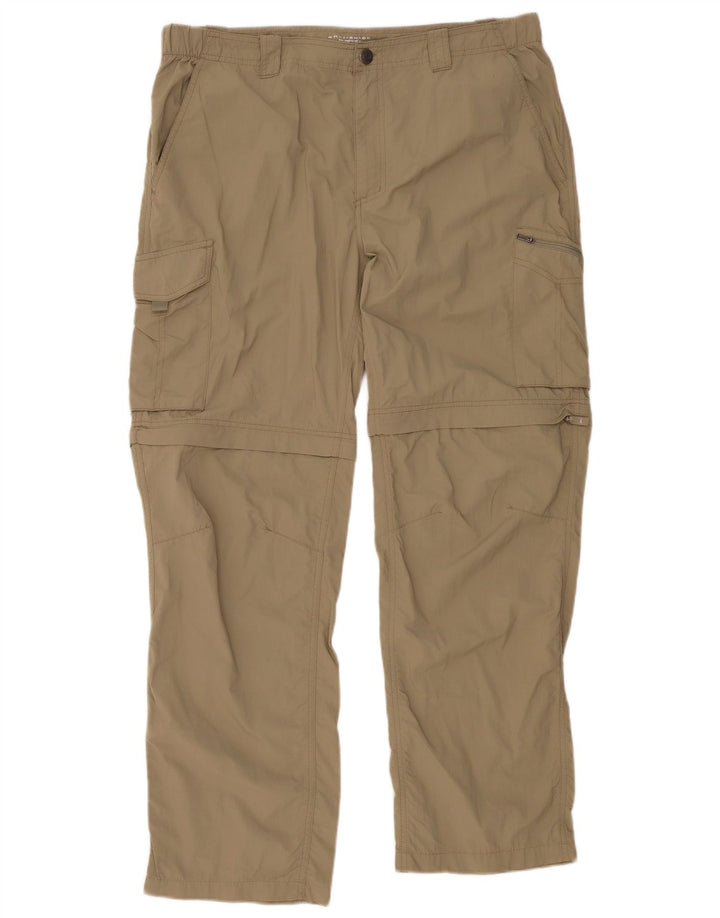 COLUMBIA Pantaloni cargo dritti Omni-Shade pentru bărbați W38 L32, bej, nailon